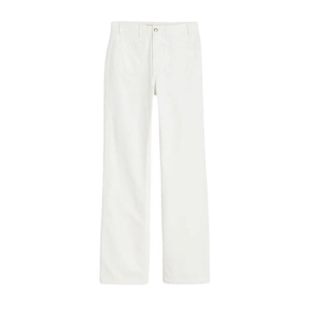 Madewell The Cleo Straight Jean~Size 26~White High Rise Patch Pocket NWT L5 25 - Picture 2 of 12